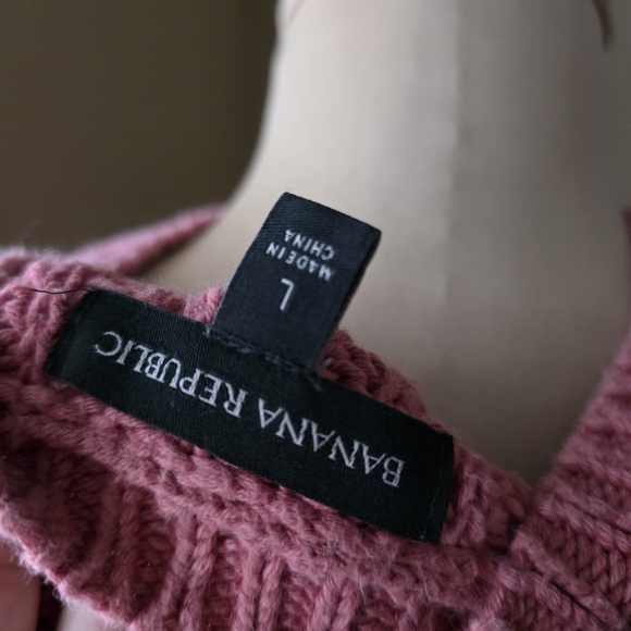 Banana Republic Coral Pink 100% Cotton Short Sleeve Sweater (Size L) - Picture 5 of 6